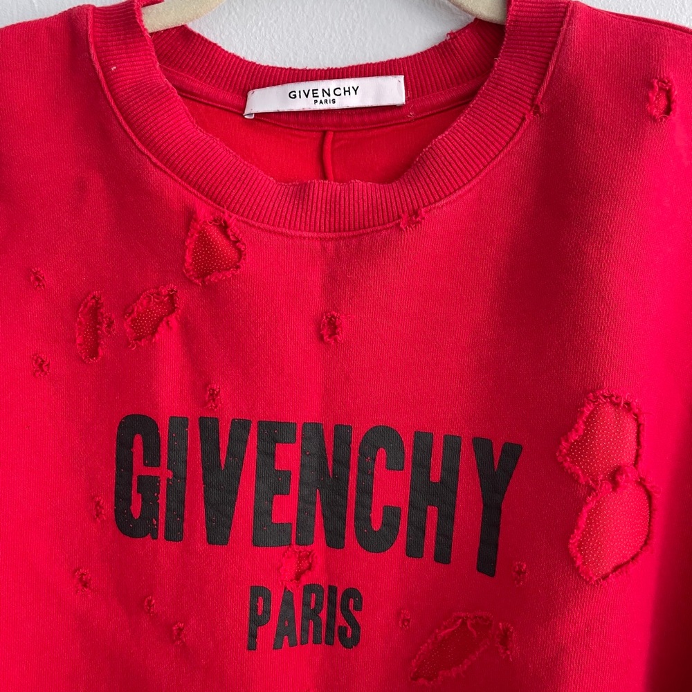 Givenchy Cotton Distressed Oversized Sweatshirt - image 2